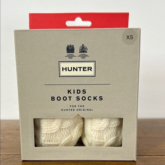 Hunter Kids Boot Socks Cream Knit Size XS Rain Shoes Feet Baby Winter Spring - Picture 1 of 5